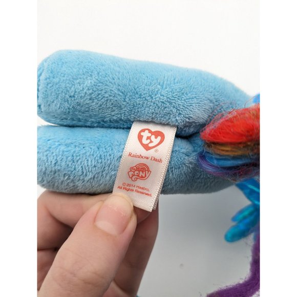Ty Sparkle My Little Pony 2014 Blue 8" Plush Rainbow Dash - Picture 5 of 6